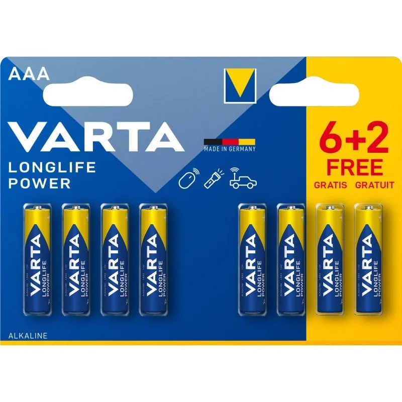 Varta Longlife Power AAA BLI 8 (6+2)