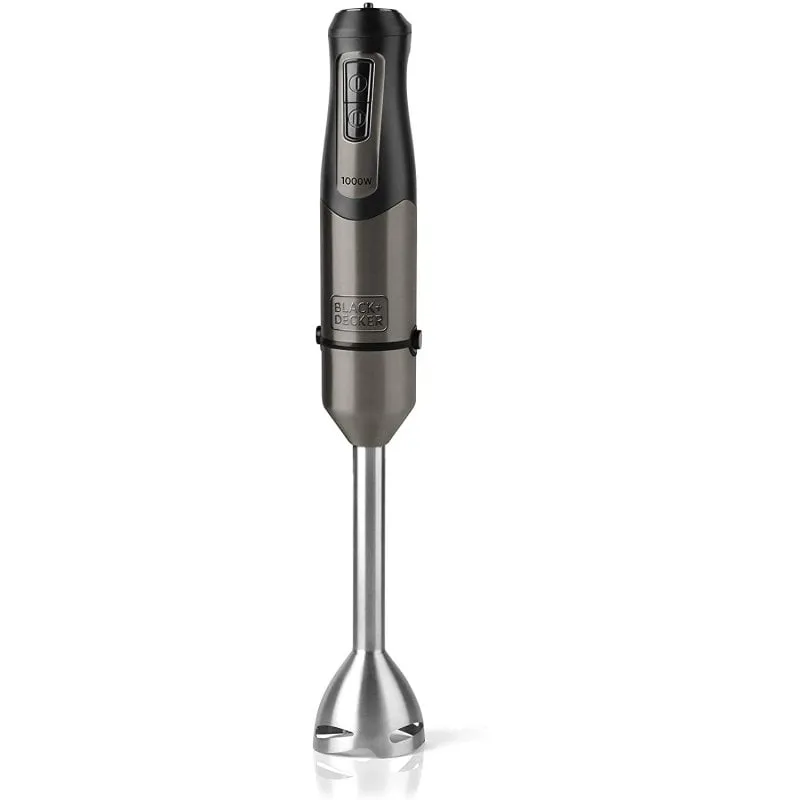 Black & Decker BXHB1000E frullatore Frullatore ad immersione 1000 W Nero, Grigio, Stainless steel