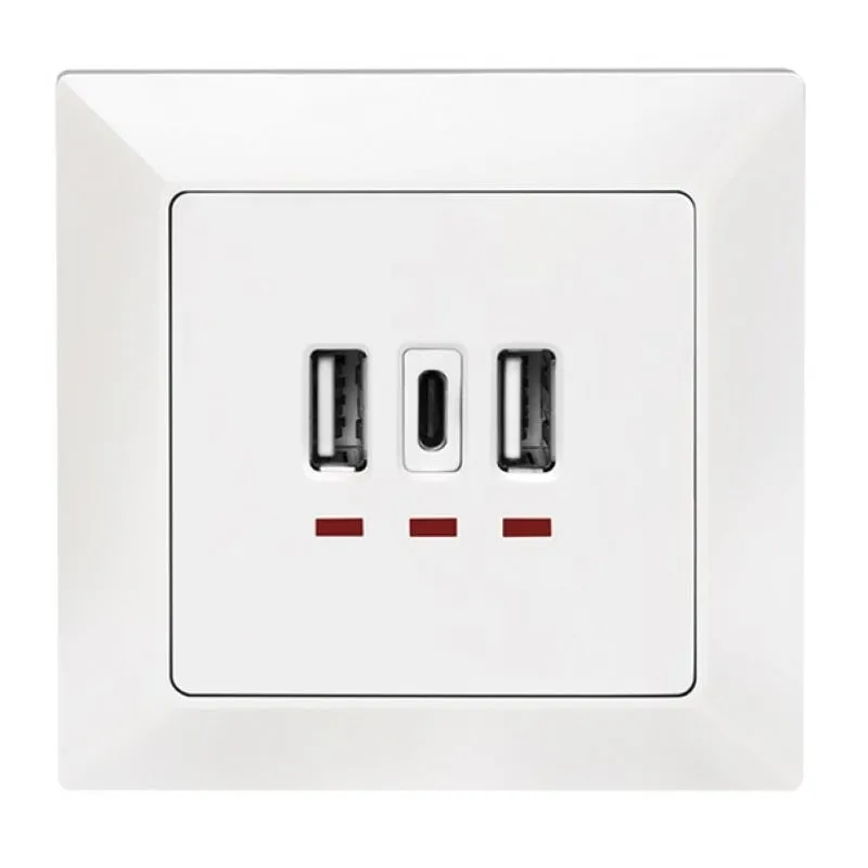 LogiLink PA0254 Base per presa a muro USB/USB-C bianca