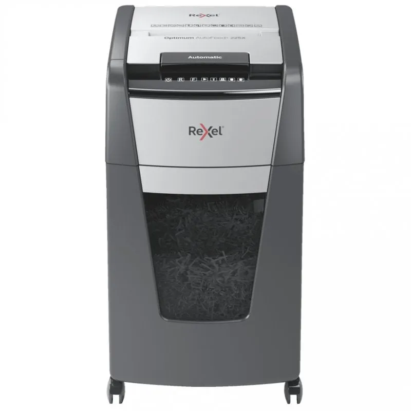Rexel Optimum AutoFeed+ 225X distruggi documenti Triturazione incrociata 55 dB 23 cm Nero, Grigio