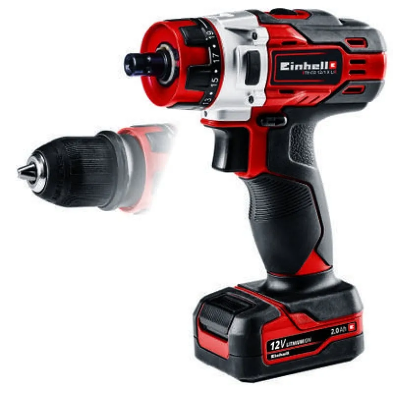 Einhell TE-CD 1 1400 Giri/min Senza chiave 1,16 kg Nero, Rosso
