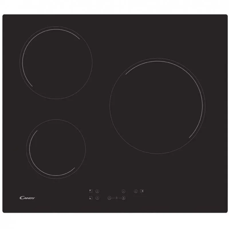 Piastra in Vetroceramica 3 Zone 60 cm Candy CH63CT Nera
