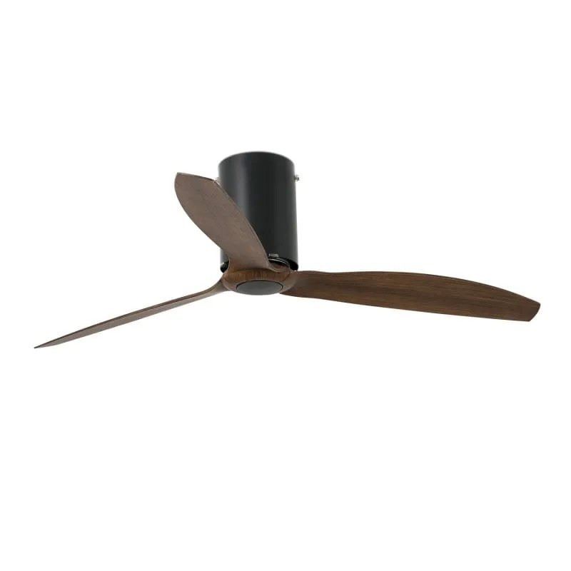 Ventilatore da soffitto Faro Mini Tube Fan con telecomando 32W Nero opaco/Legno
