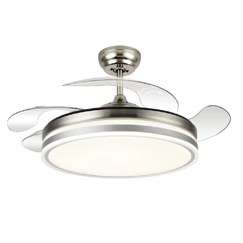 Ventilatore da soffitto Fabrilamp Bayomo con luce LED e telecomando 32W nichel