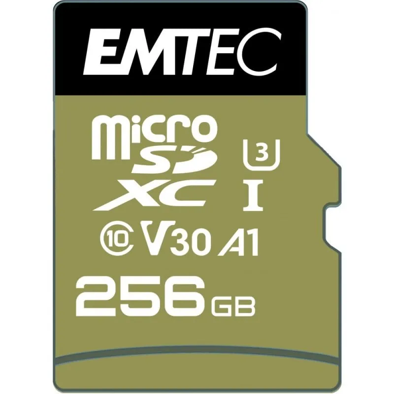 Emtec Speedin Pro MicroSDXC 256GB Classe 10 U3 V30 UHS-I + Adattatore SD