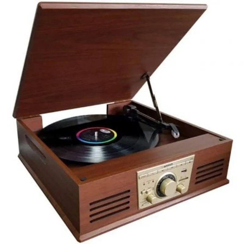 Giradischi Sunstech PXR32 4 W RMS Bluetooth USB/SD trazione diretta FM legno