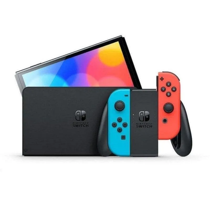 Nintendo Switch OLED Portatile Nvidia Tegra 64GB 7" Blu Neon Rosso Neon