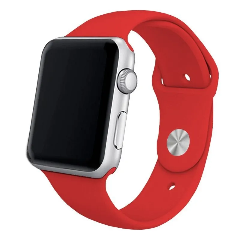 Cinturino in caucciù rosso freddo per Apple Watch Watch 38/40mm serie 1/2/3/4/5/6/SE