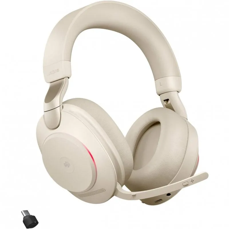 Jabra Evolve2 85 MS Teams Auricolare Bluetooth con supporto per la ricarica USB-C Beige