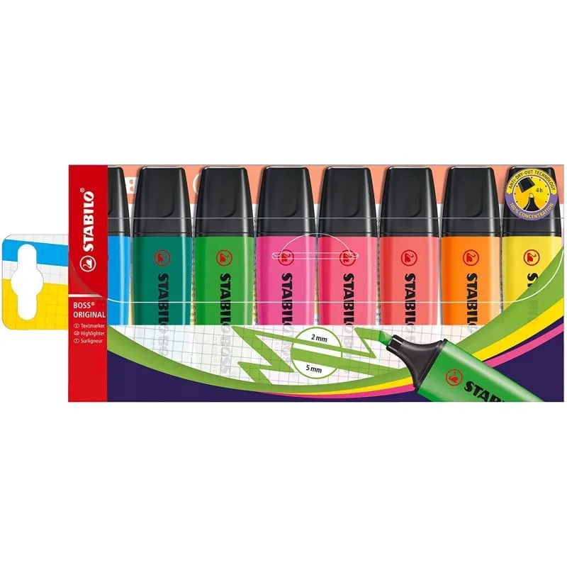 STABILO BOSS ORIGINAL evidenziatore 8 pz Punta smussata Multi