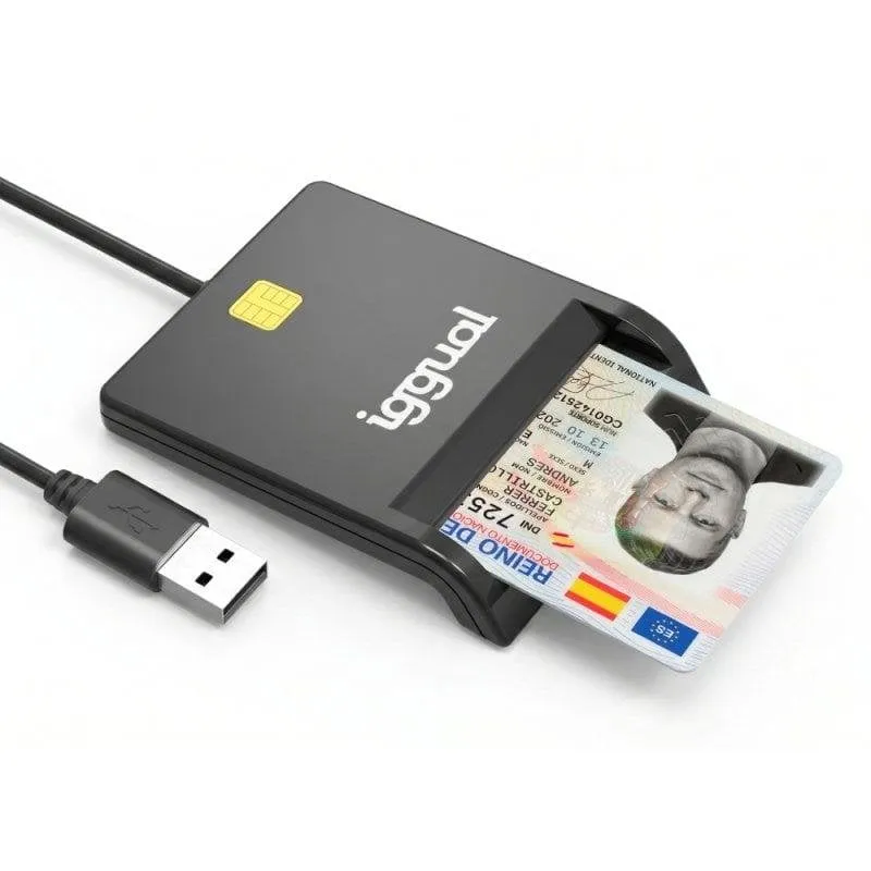Lettore di Carte Magnetiche Iggual IGG316740 USB 2.0 Nero