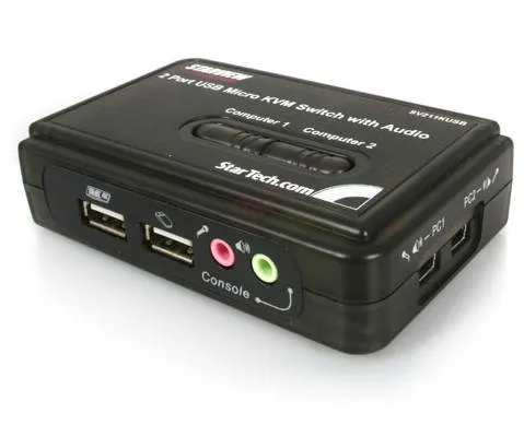 StarTech.com Switch KVM a 2 porte VGA USB con audio e cavi - Commutatore VGA USB a doppia porta