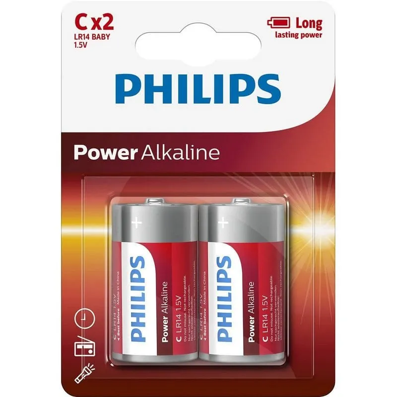 Philips Power Alkaline Batteria LR14P2B/10