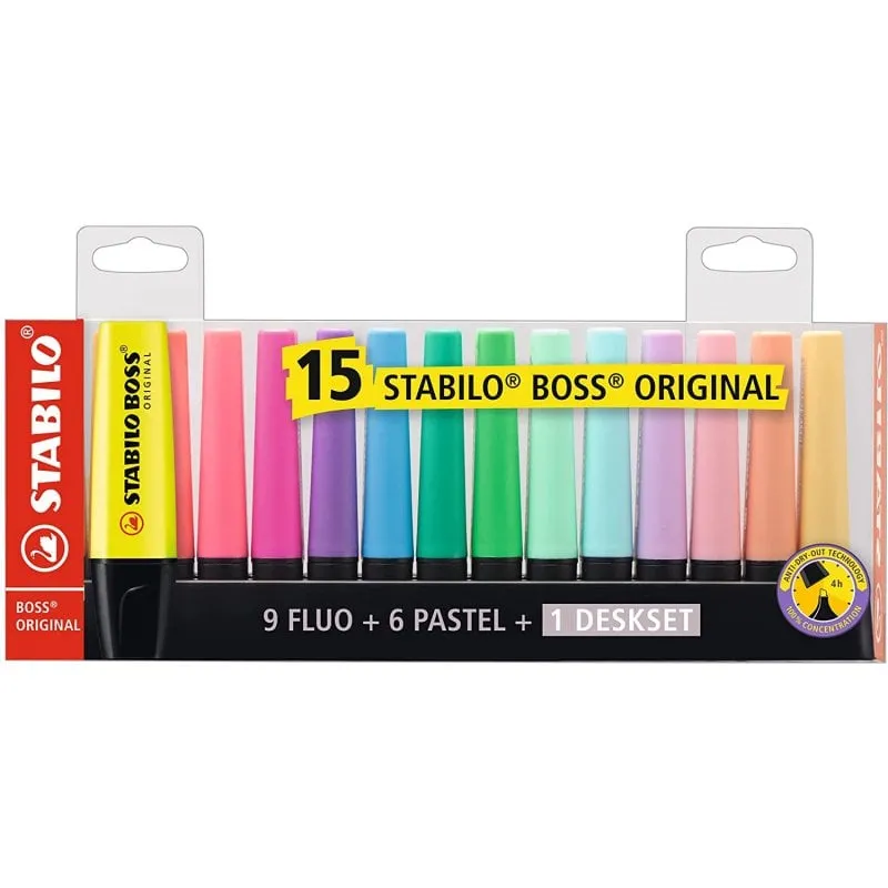 STABILO BOSS ORIGINAL evidenziatore 15 pz Punta smussata Multicolore