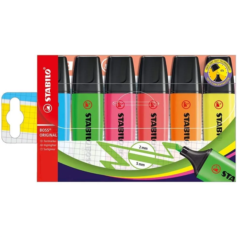 STABILO BOSS ORIGINAL evidenziatore 6 pz Punta smussata Multi