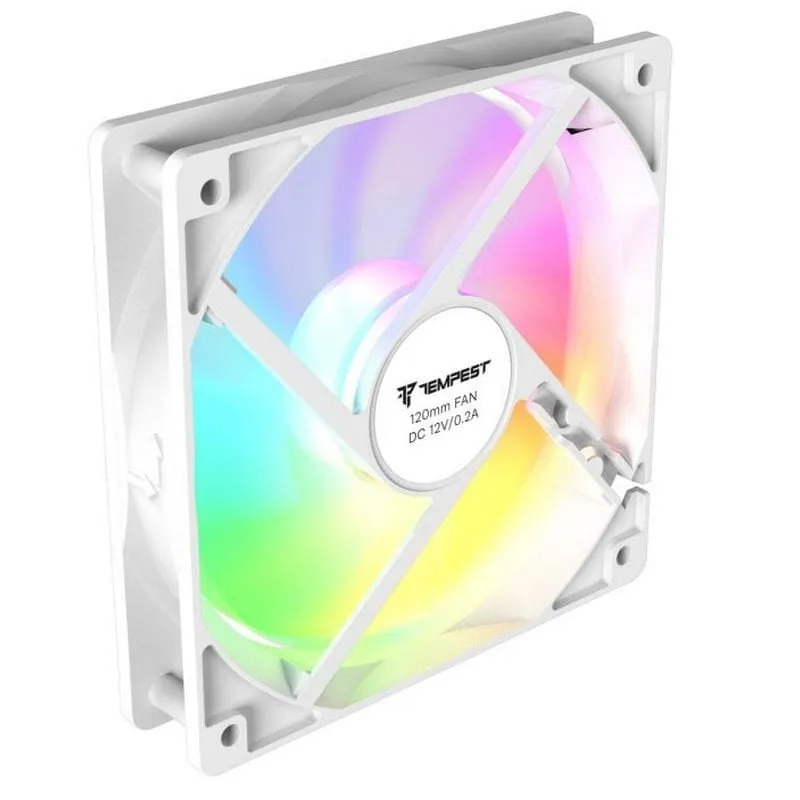 Ventola supplementare Tempest Fan 120mm ARGB PWM bianca
