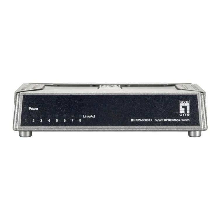 LevelOne FSW-0808TX switch di rete Non gestito Fast Ethernet (10/100) Grigio