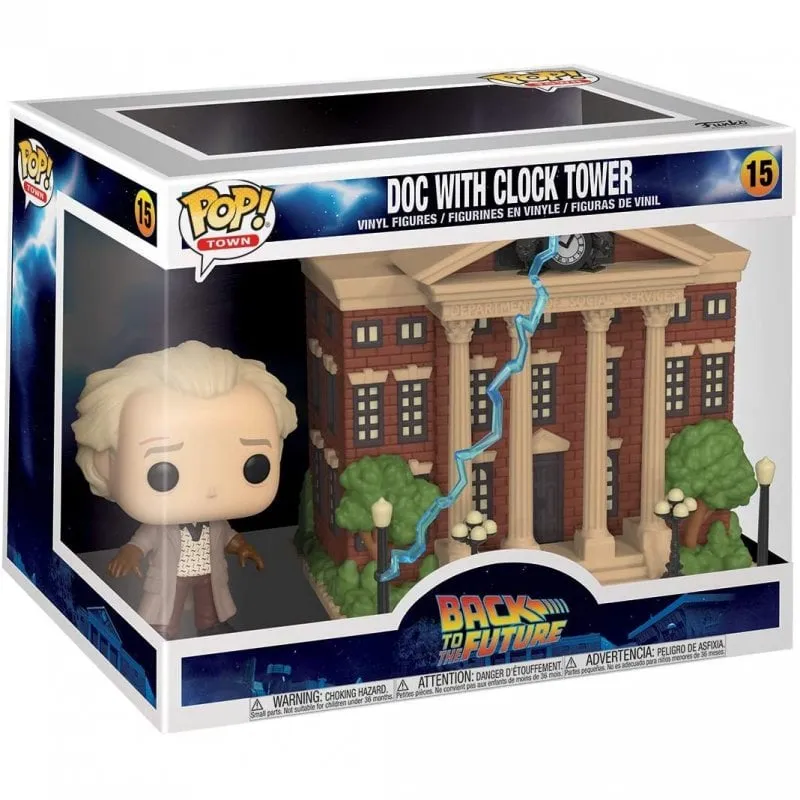 Funko Pop Town Ritorno al futuro Doc con Torre dell'Orologio