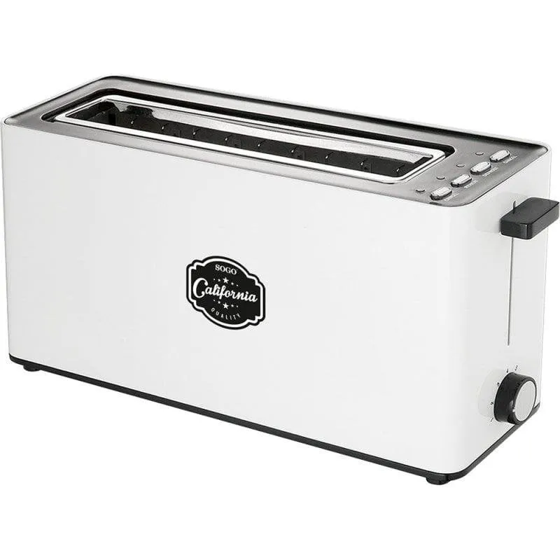 Tostapane Sogo TOS-SS-5435 2 fette 1 fessura lunga e larga 900 W 5 livelli di doratura Scongelamento Bianco