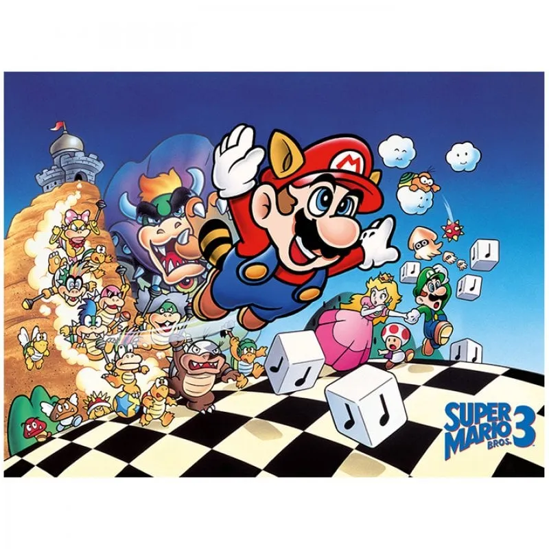 Tela piramidale Super Mario Bros 3 Art 30x40cm