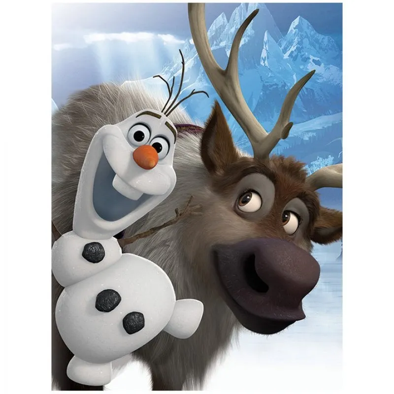 Tela piramidale Disney Frozen Olaf e Sven 30x40 cm