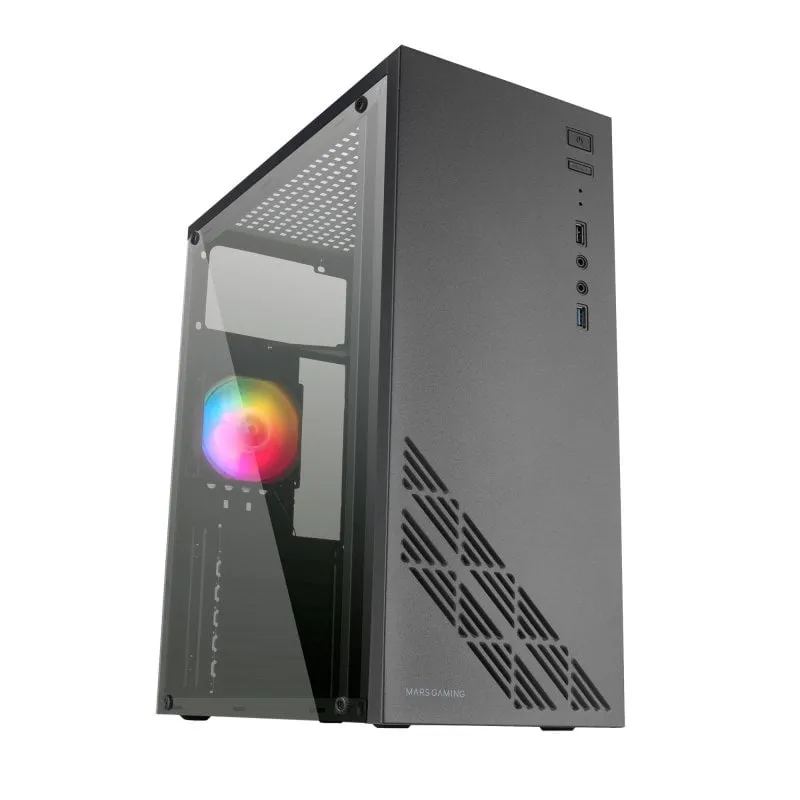 Mars Gaming MC100 FRGB Cristallo acrilico USB 3.0 Nero