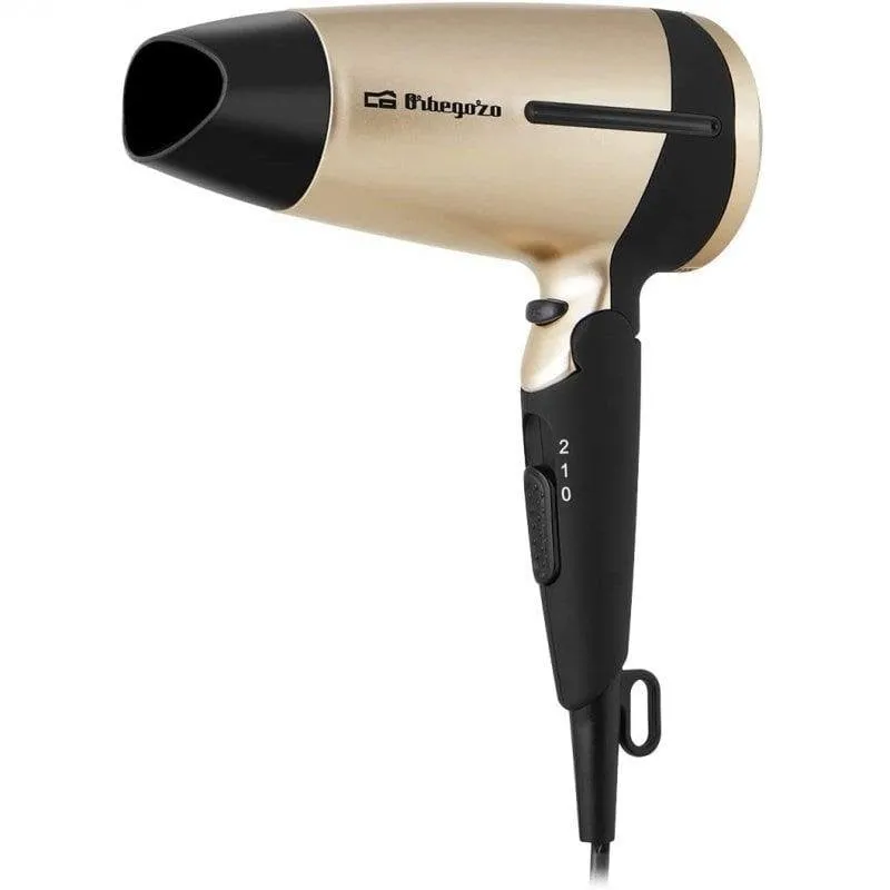 Phon Pieghevole da Viaggio Orbegozo SE 1600 1600W 2 Temperature 2 Velocità con Aria Fredda Nero Taupe