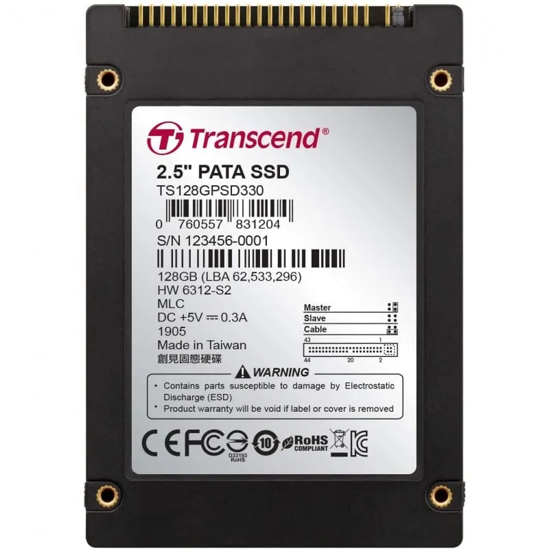 Transcend TS128GPSD330 drives allo stato solido 128 GB 2.5" Parallel ATA MLC