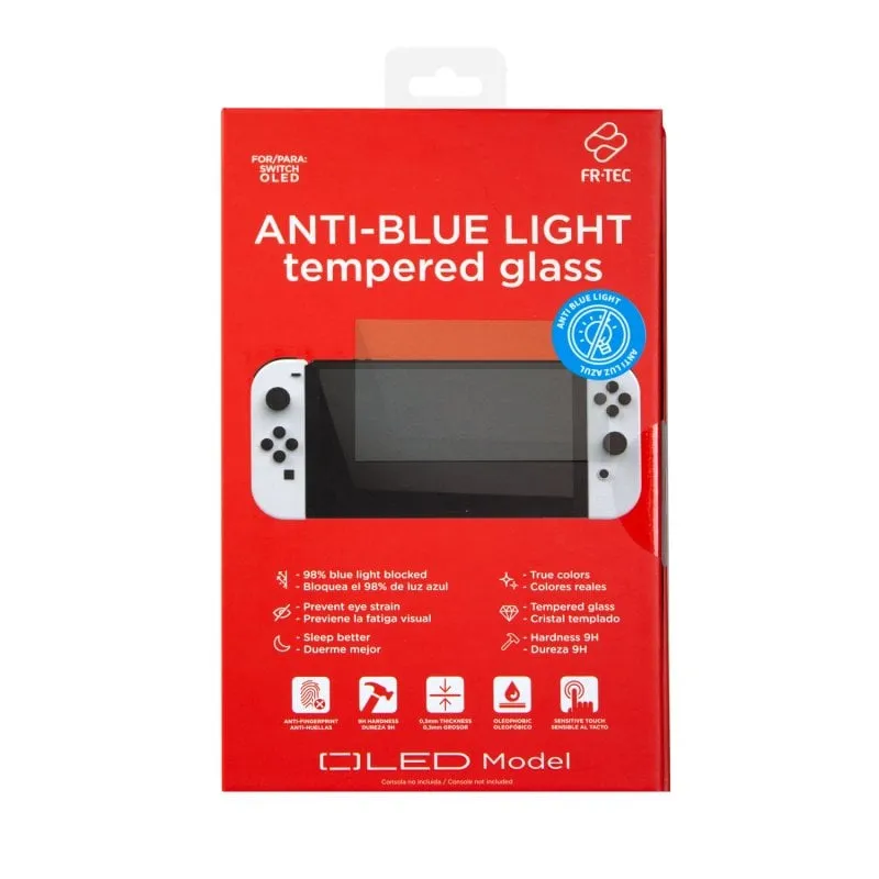 FR-TEC Pellicola protettiva in vetro temperato anti luce blu per Nintendo Switch Oled