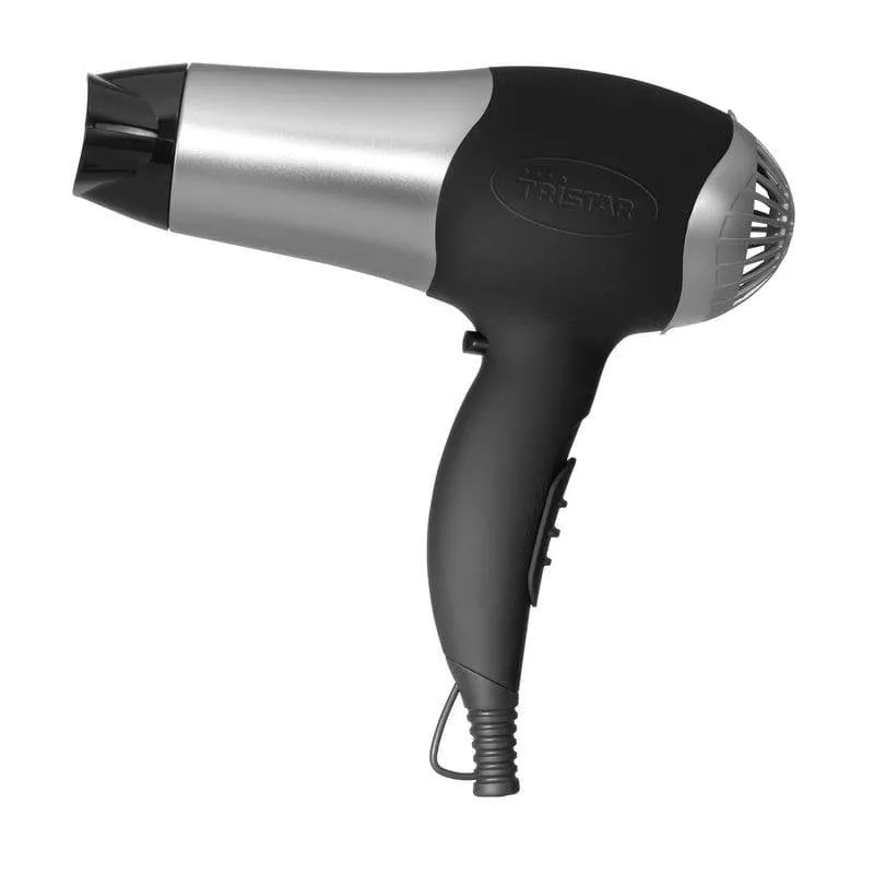Asciugacapelli Tristar HD-2322 con Diffusore 2000W 2 Velocità 3 Temperature Nero e Argento