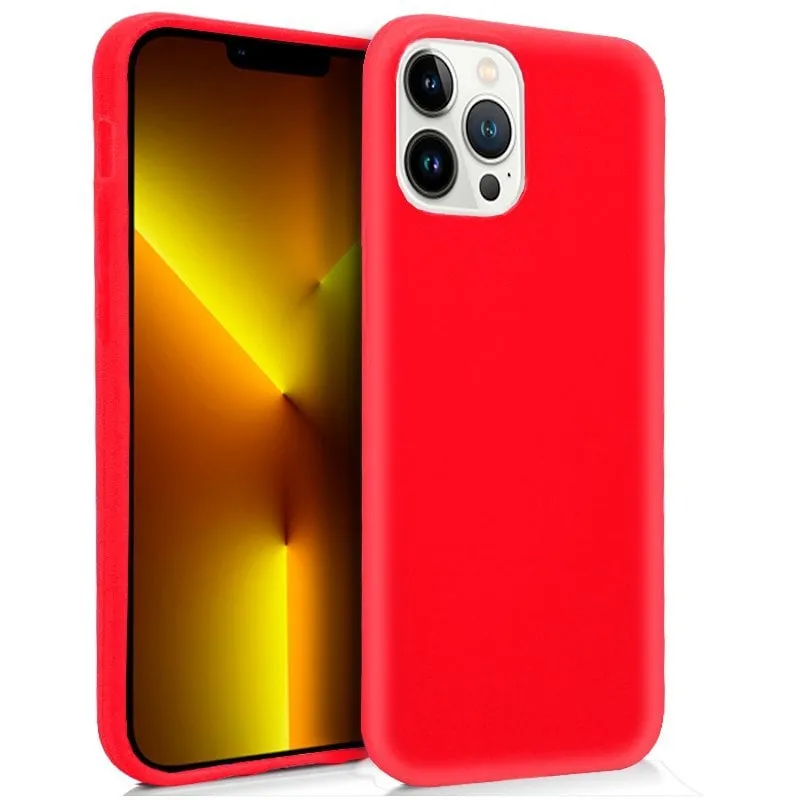 Custodia in silicone rosso freddo per iPhone 13 Pro Max