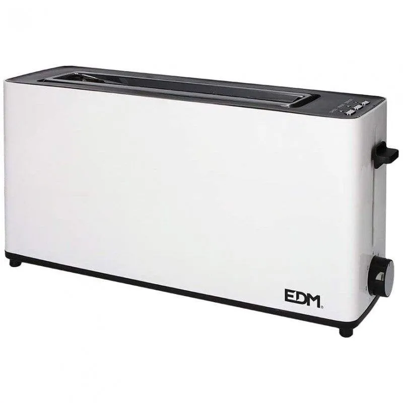 Tostapane EDM 1 Fessura Lunga 900 W 7 Livelli Raccoglibriciole Bianco