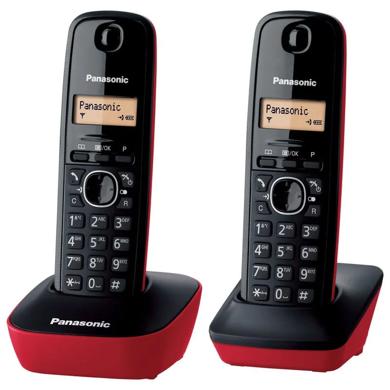 Telefono cordless Panasonic KX-TG1612 DECT Duo Rosso