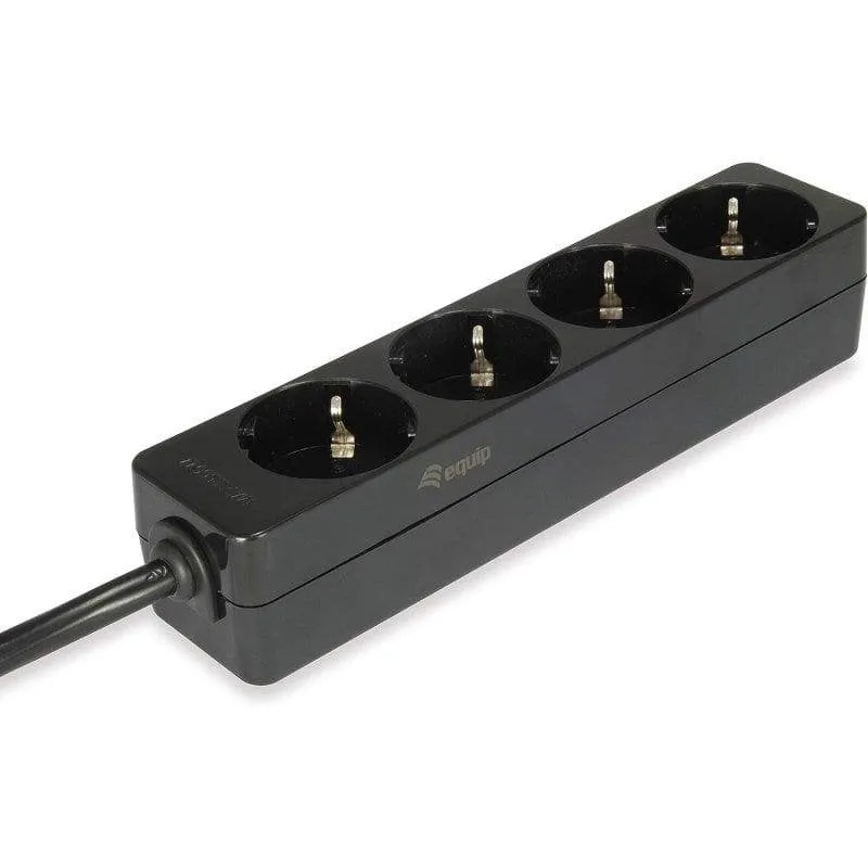 Multipresa Equip 333281 4 prese Tipo F cavo 1,1 m nero