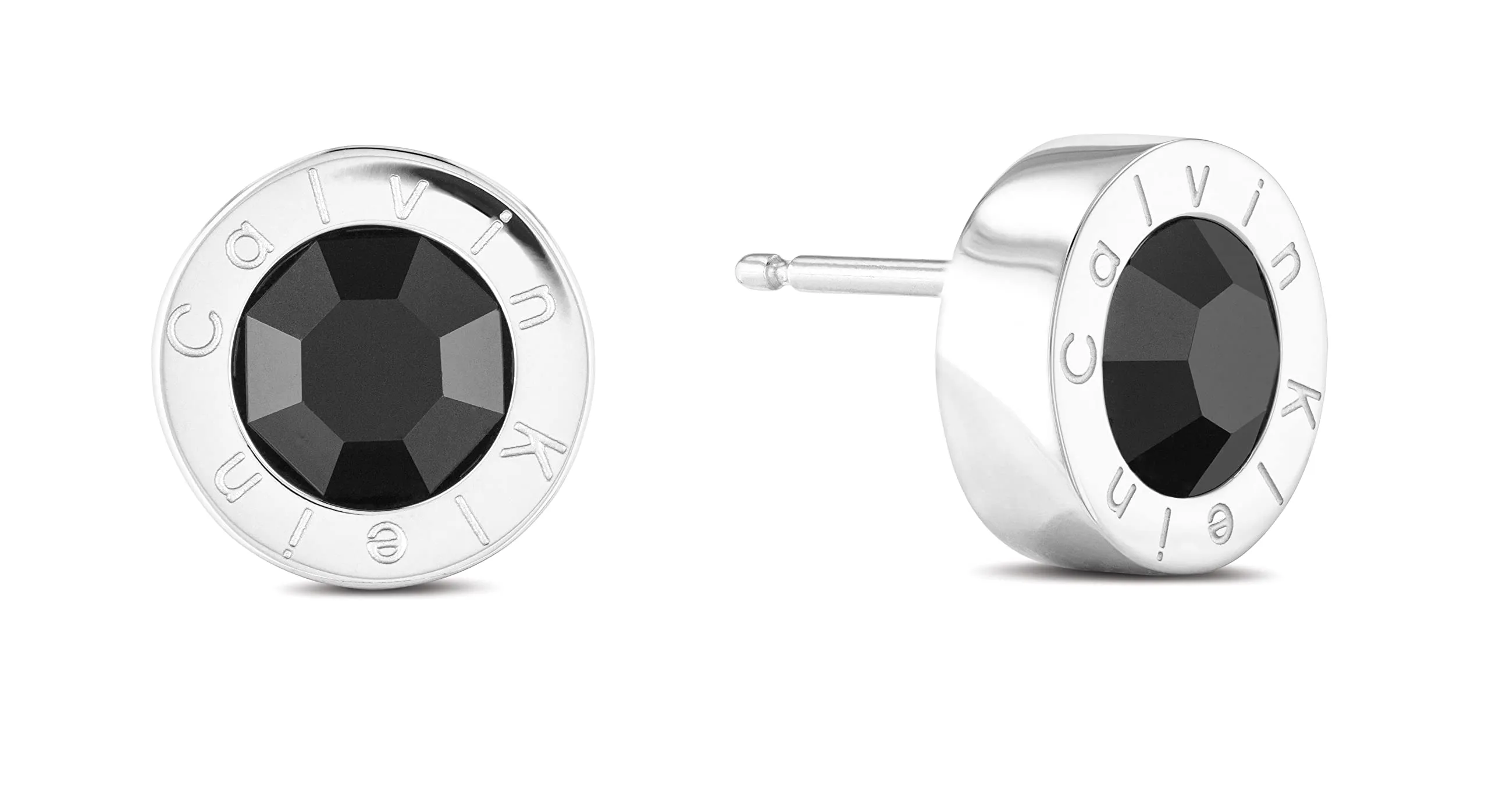 Calvin Klein Orecchini a Perno da Uomo Collezione LATCH in Acciaio Inossidabile con Cristalli - 35000264