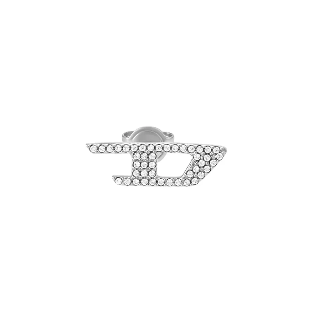 Diesel D Logo DX1630040 - Orecchini da uomo in acciaio inox color argento