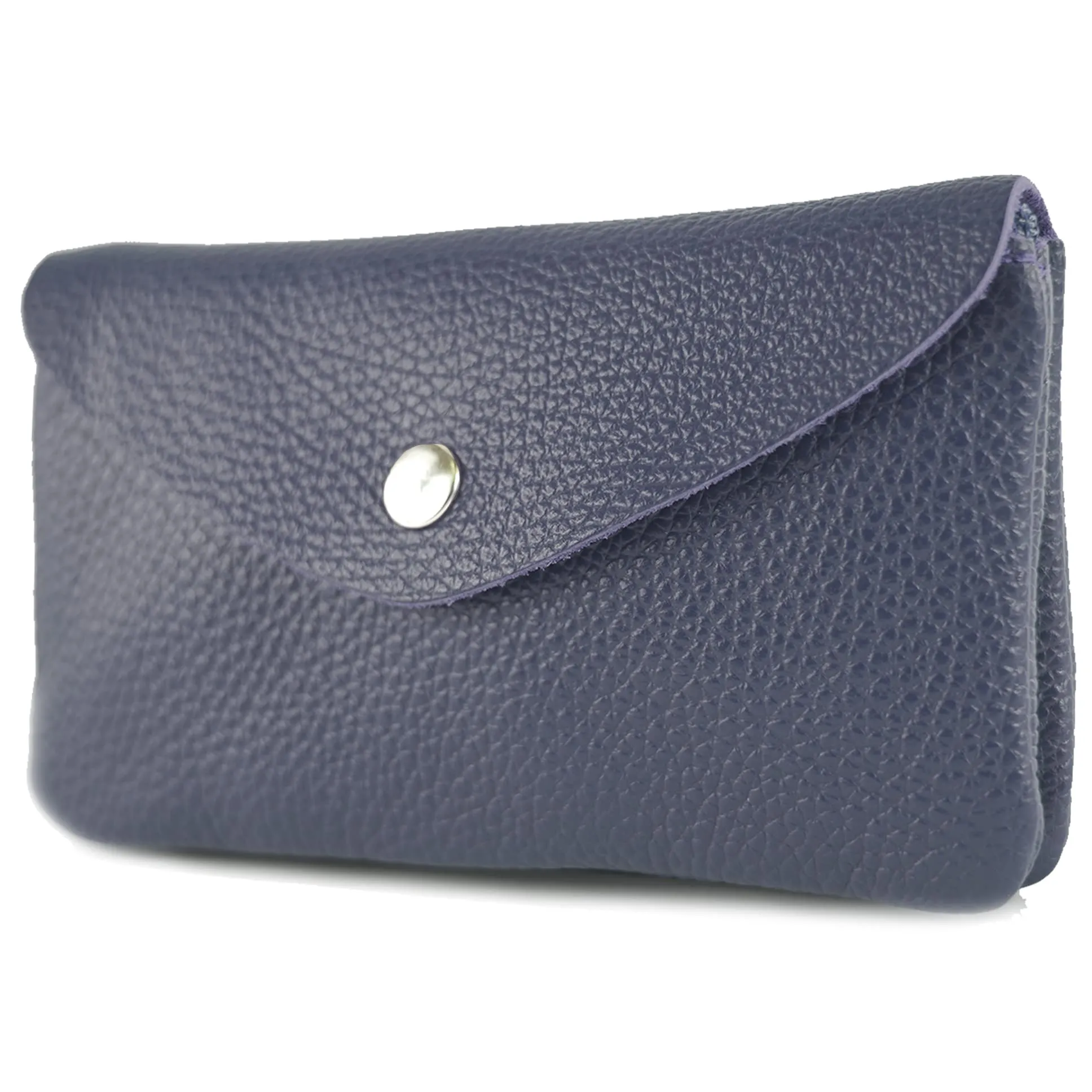 modamoda de P11 Portafoglio da donna in pelle 16x10 cm, fatto a mano in Italia, blu zaffiro, m