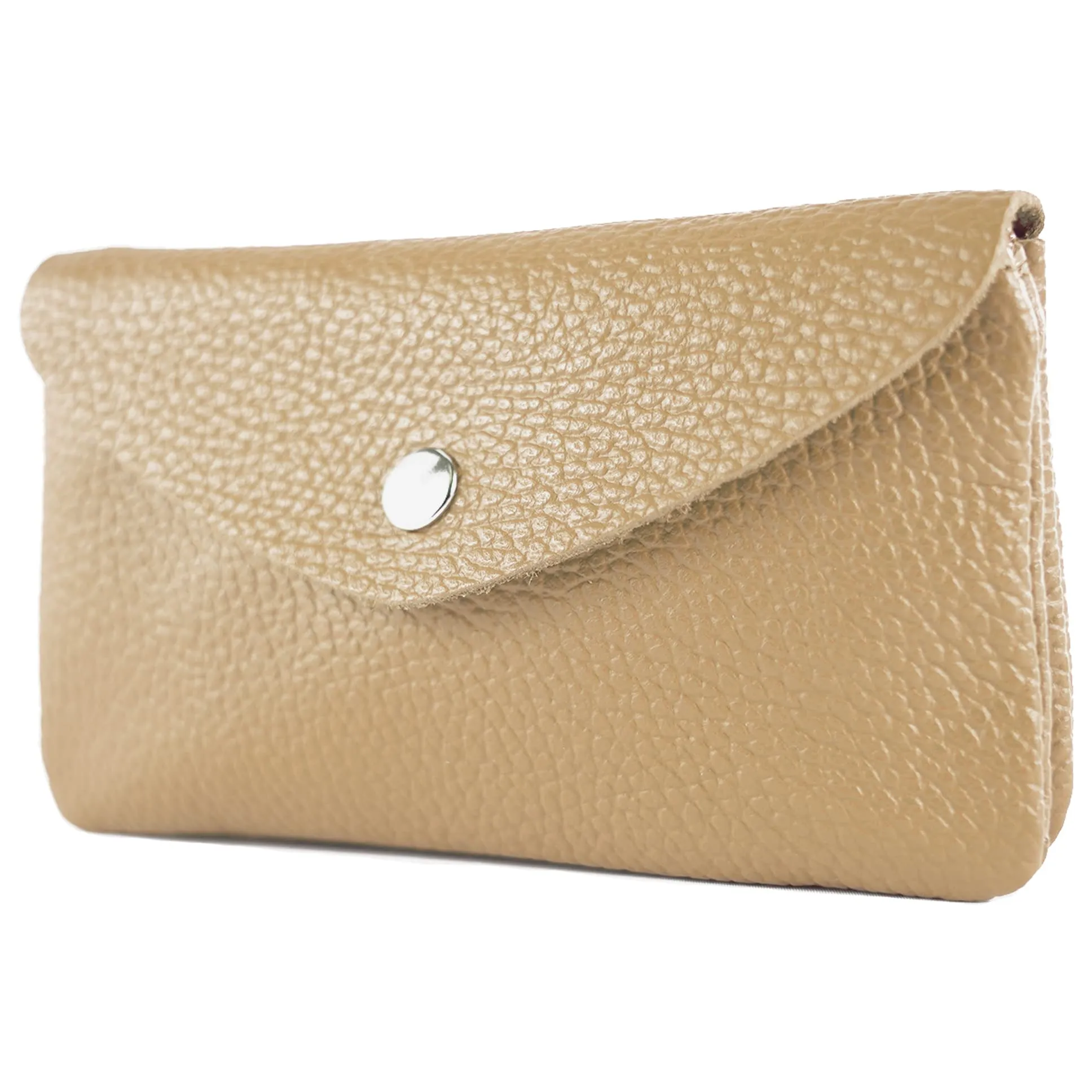 modamoda de - P11 - Portafoglio da donna in pelle, misura media, Grigio, m