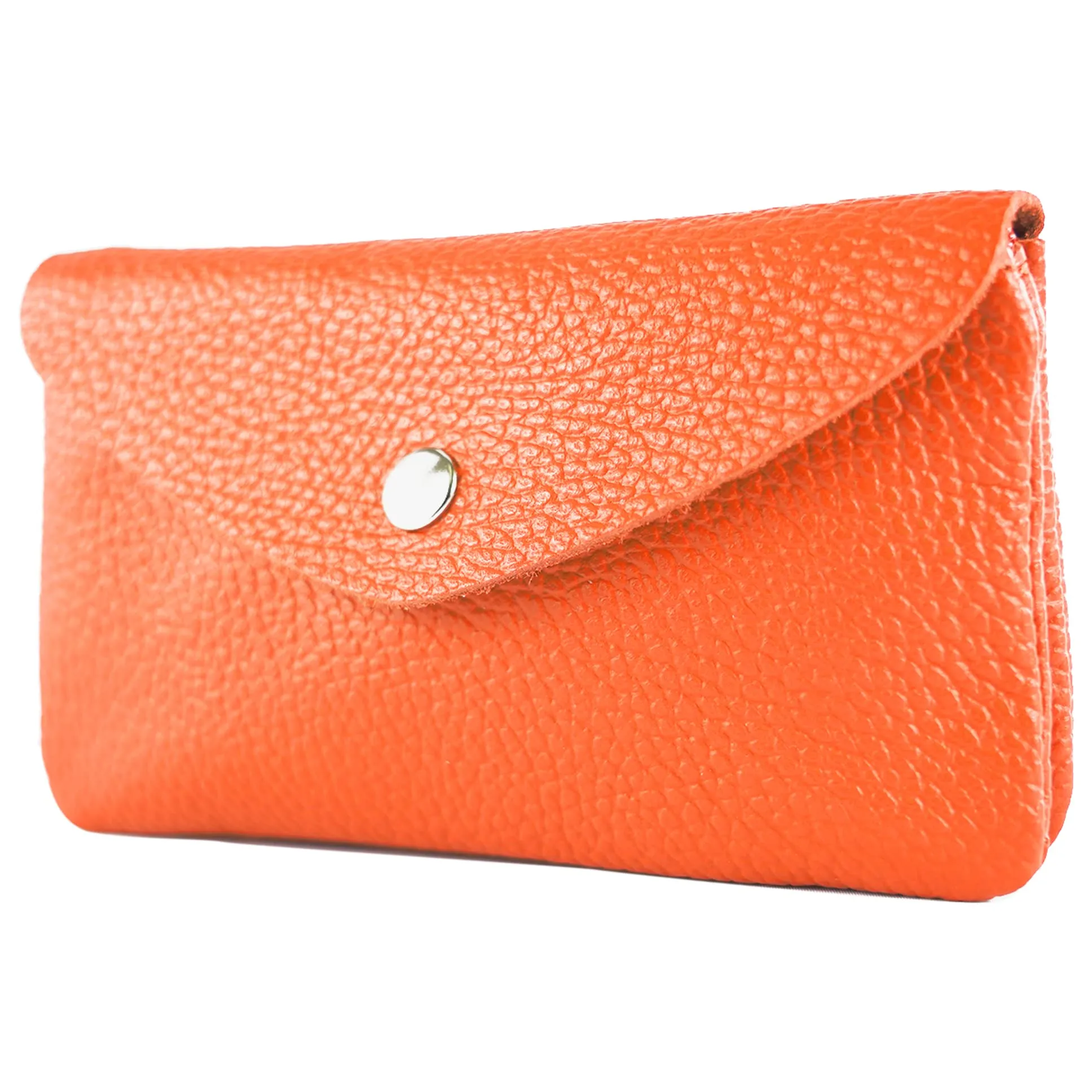 modamoda de P11 Portafoglio da donna in pelle 16x10 cm, fatto a mano in Italia, Colore: arancione., m