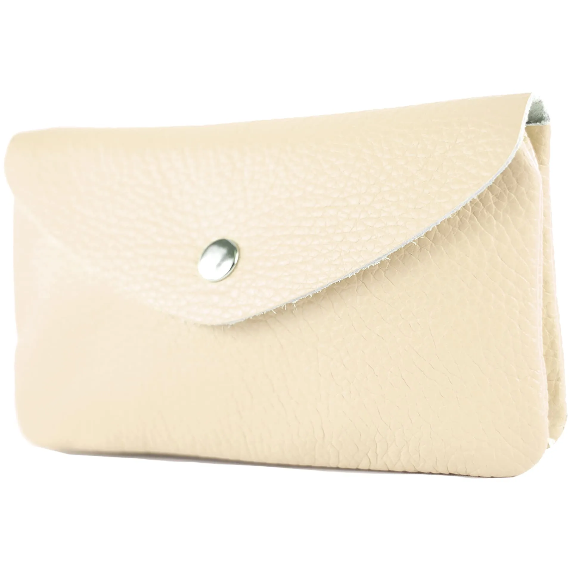 modamoda de - P11 - ital. portafoglio da donna in pelle medio, Crema, Design elegante