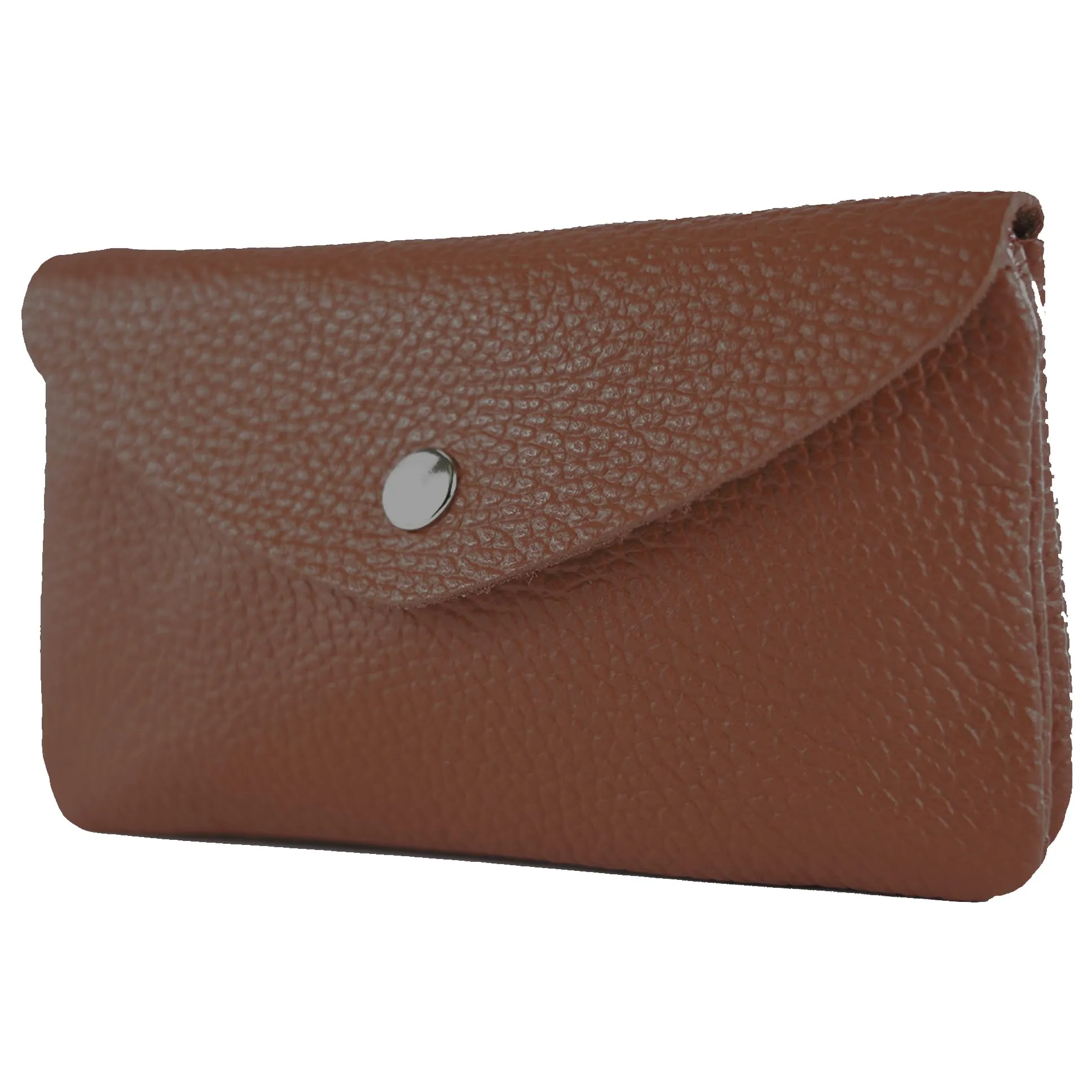 modamoda de P11 Portafoglio da donna in pelle 16x10 cm, fatto a mano in Italia, marrone cioccolato, m