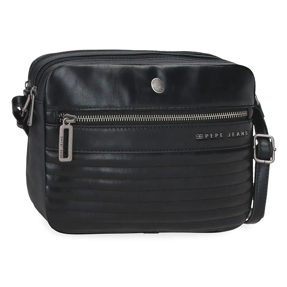 Pepe Jeans Biker, beauty case, tracolla, perfetto per organizzare, vari scomparti. Joumma Bags, Nero, Bandolera, Tracolla