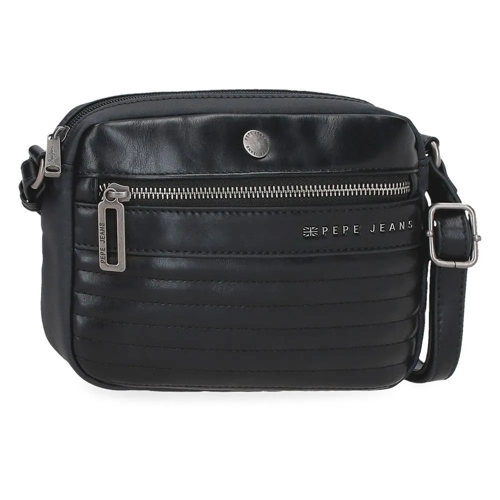Pepe Jeans Biker, beauty case, tracolla, perfetto per organizzare, vari scomparti. Joumma Bags, Nero, Bandolera 21, Tracolla 21