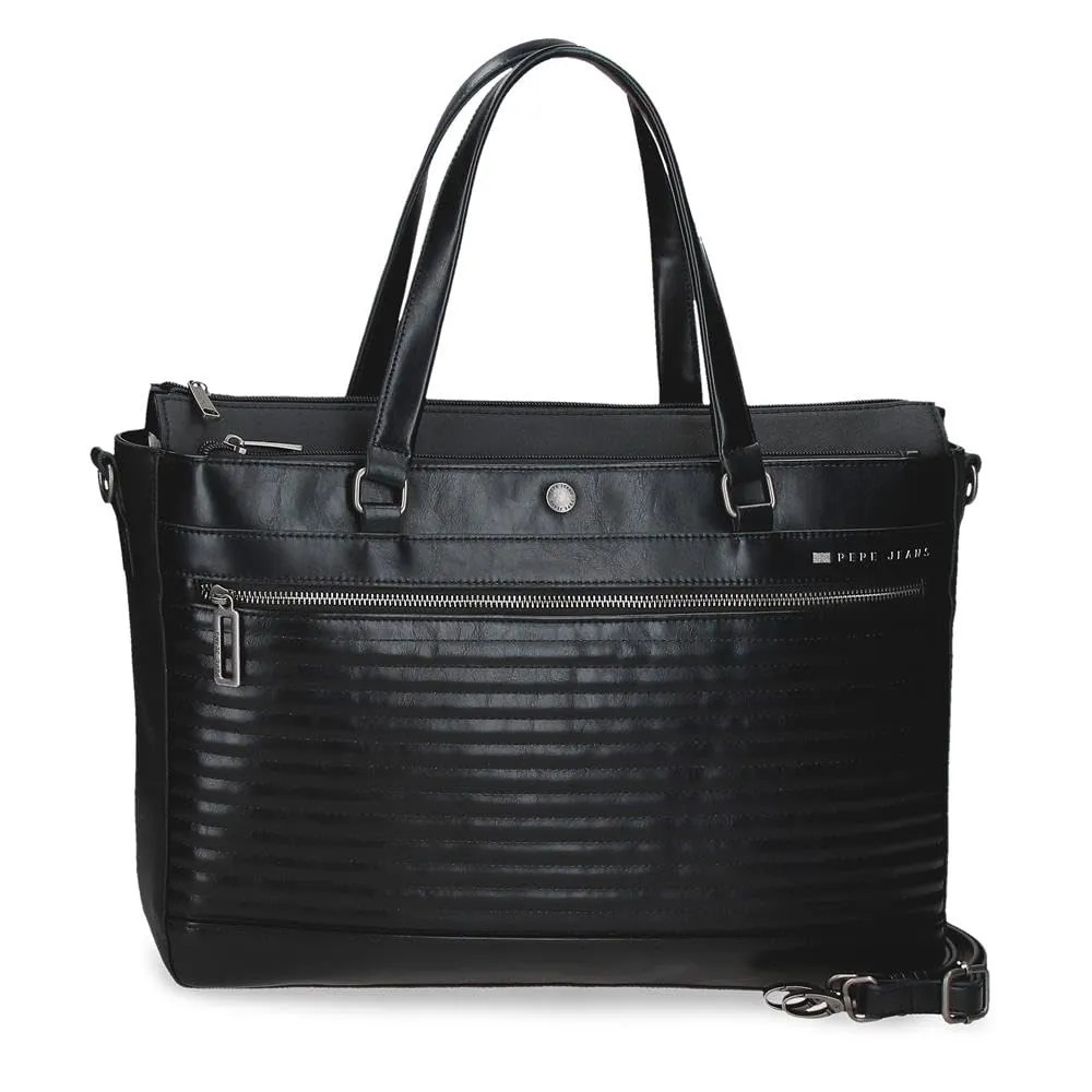 Pepe Jeans Biker, beauty case, tracolla, perfetto per organizzare, vari scomparti. Joumma Bags, Nero, Bolso PC, Borsa PC