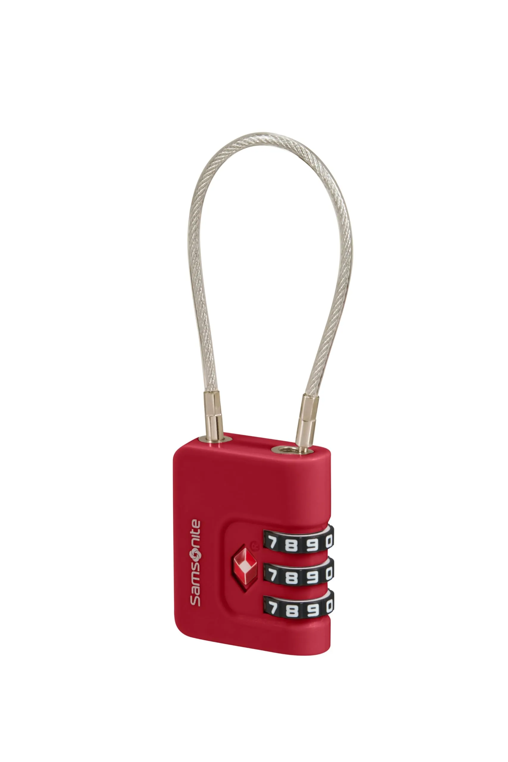 Samsonite TA Revolution - Lucchetto a cavo TSA con combinazione a 3 cifre, lucchetto per bagagli sicuro per valigie e borse, Rosso