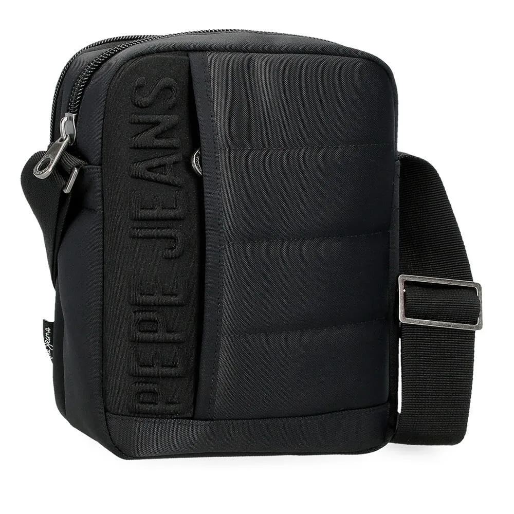 Pepe Jeans Ancor Borsa a tracolla Nero 17 x 22 x 7,5 cm Poliestere 2,81 L by Joumma Bags, Nero, Taglia unica, Tracolla