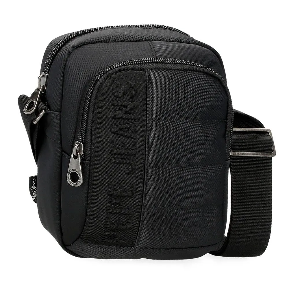 Pepe Jeans Ancor Borsa a tracolla Piccola Nero 15 x 19,5 x 6 cm Poliestere 1,76 L by Joumma Bags, Nero, Taglia unica, Borsa a tracolla piccola