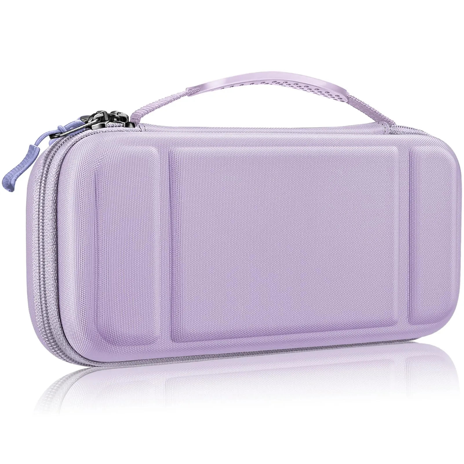 Fintie Custodia per Nintendo Switch/Switch modello OLED – [resistente agli urti] Custodia rigida con 10 porta carte da gioco, cinghia per console Nintendo Switch e accessori,, Viola pastello, Custodia