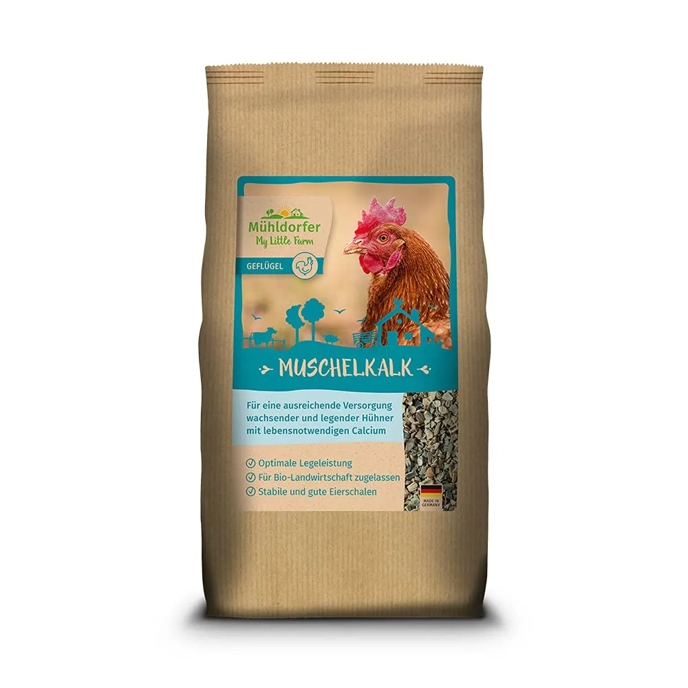 My Little Farm, calce di conchiglia, fornitore di calcio di alta qualità per polli in crescita e leggendari, può prevenire i sintomi di carenza, supporta le prestazioni di posa, approvato per