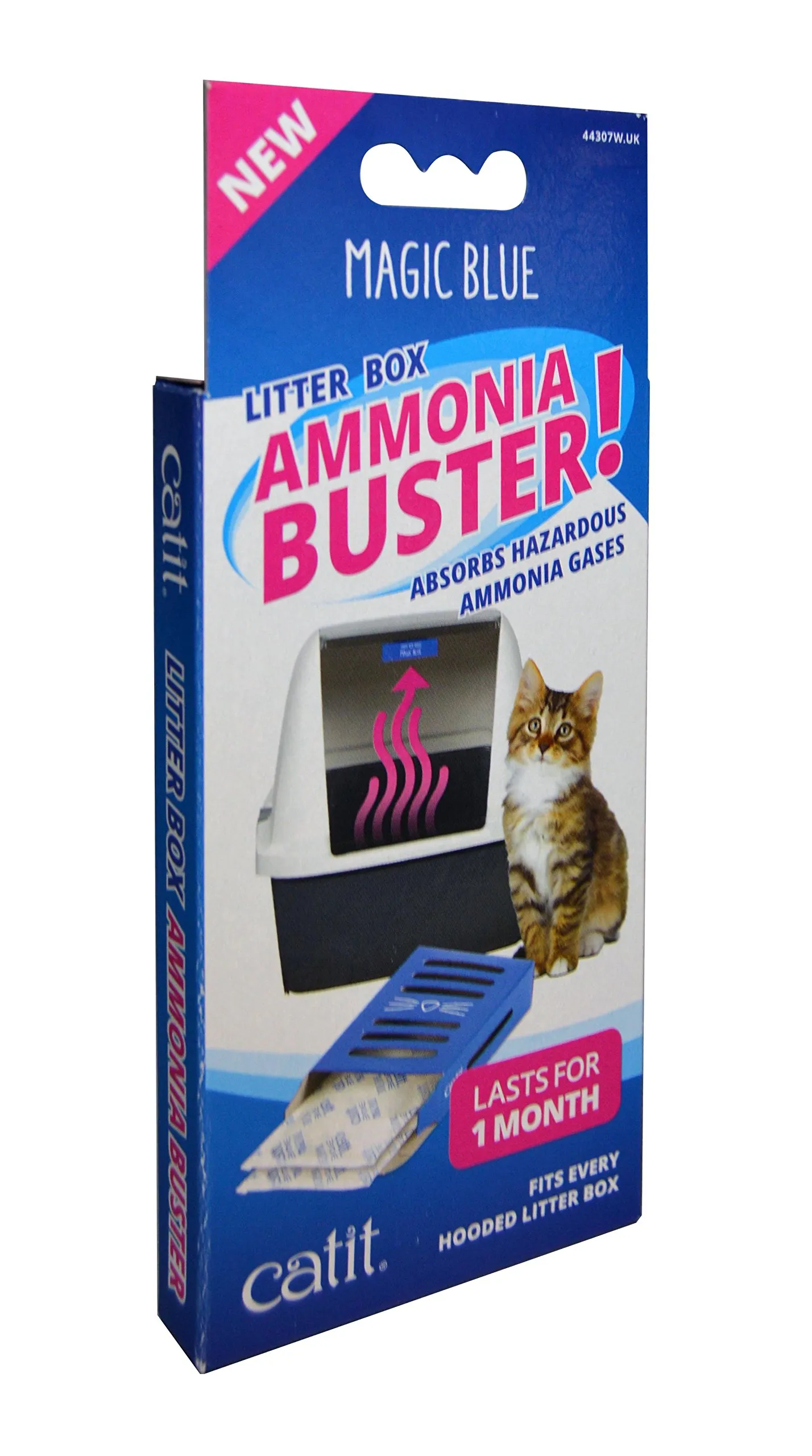 Catit Magic Blue Ammoniaca Buster – Riduce l'odore di urina e Gli odori per Una lettiera Fresca per Gatti